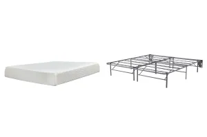 10 Inch Chime Memory Foam Mattress with Foundation in White