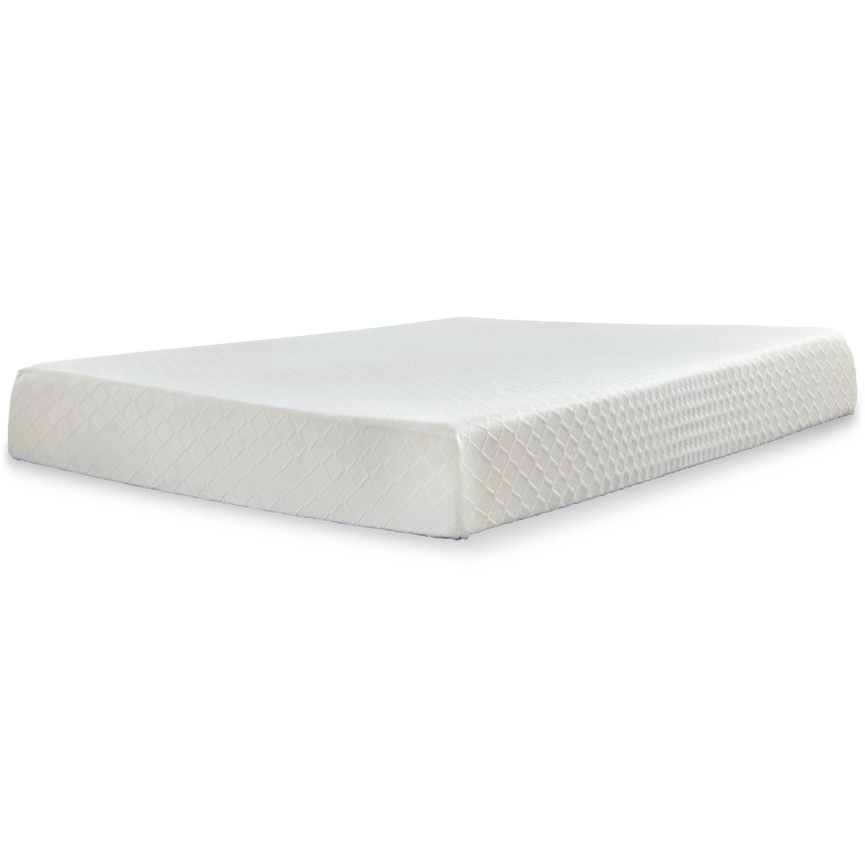 10 Inch Chime Memory Foam Mattress with Foundation in White