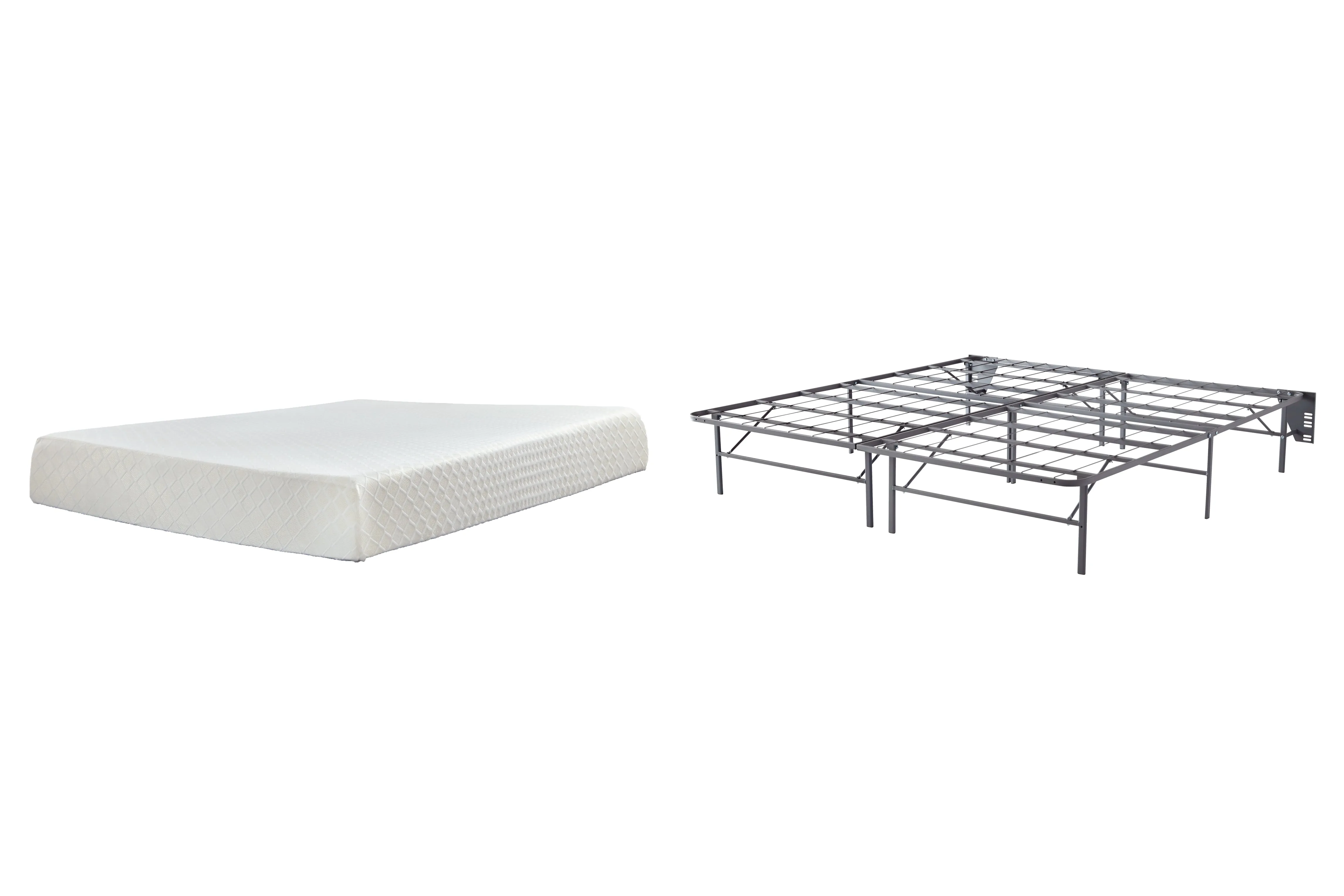 10 Inch Chime Memory Foam Mattress with Foundation in White