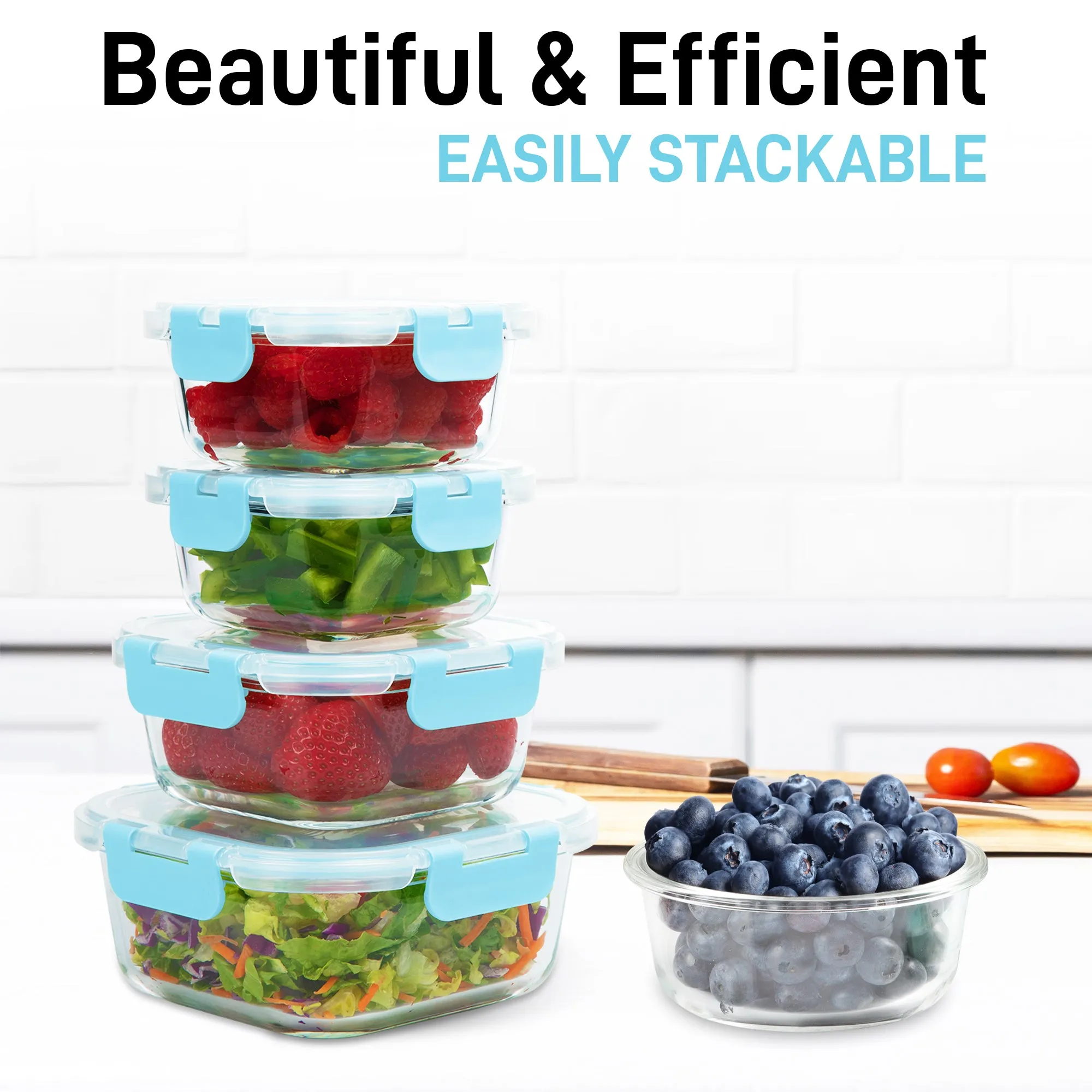 12-Pack Leakproof Glass Storage Containers with Lids