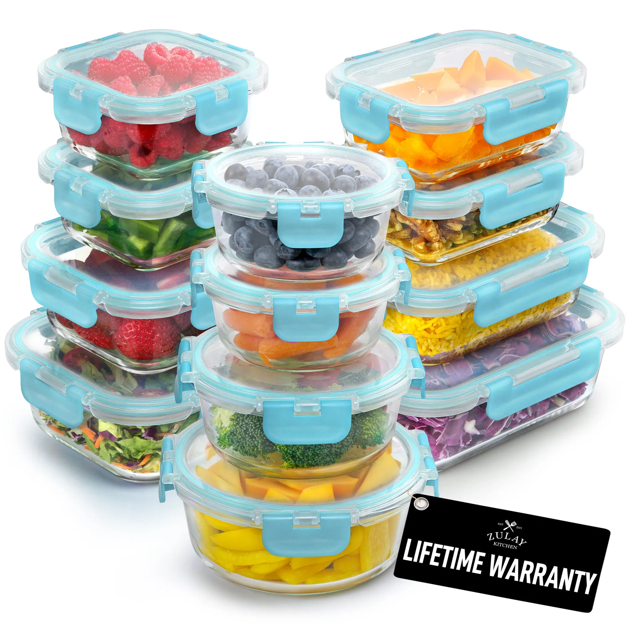 12-Pack Leakproof Glass Storage Containers with Lids