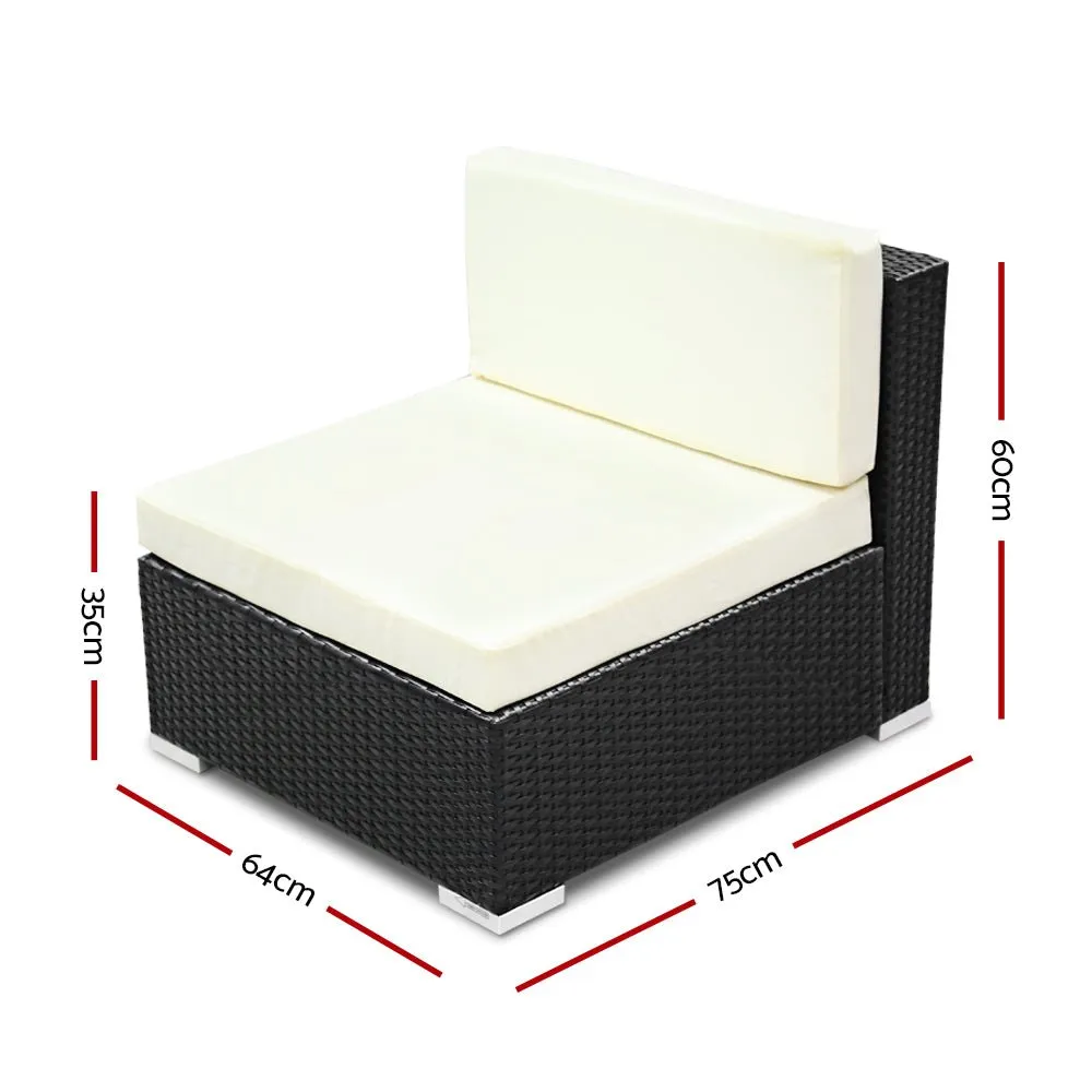 2PC Outdoor Sofa Set With White Cushions
