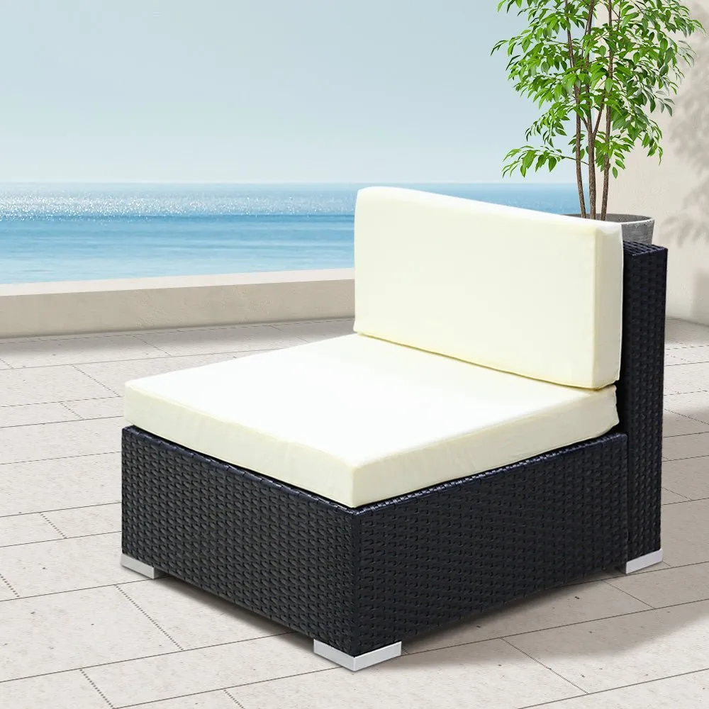 2PC Outdoor Sofa Set With White Cushions