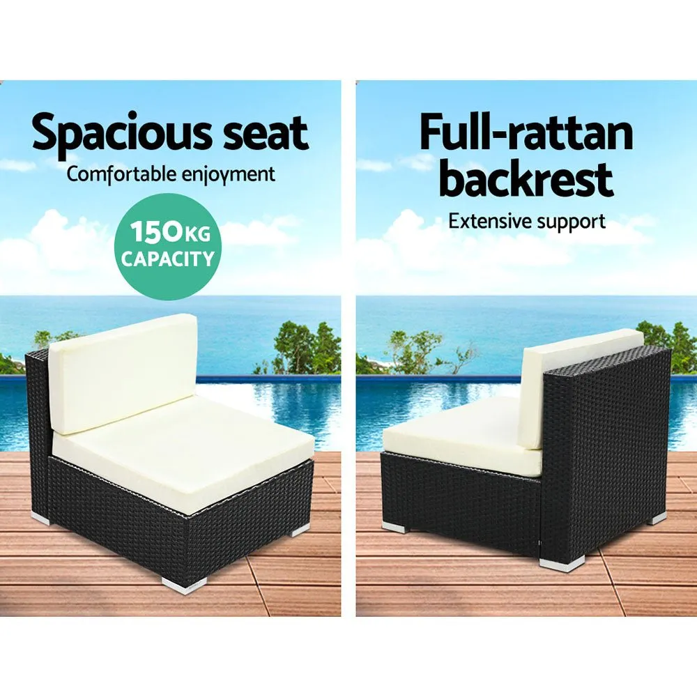 2PC Outdoor Sofa Set With White Cushions