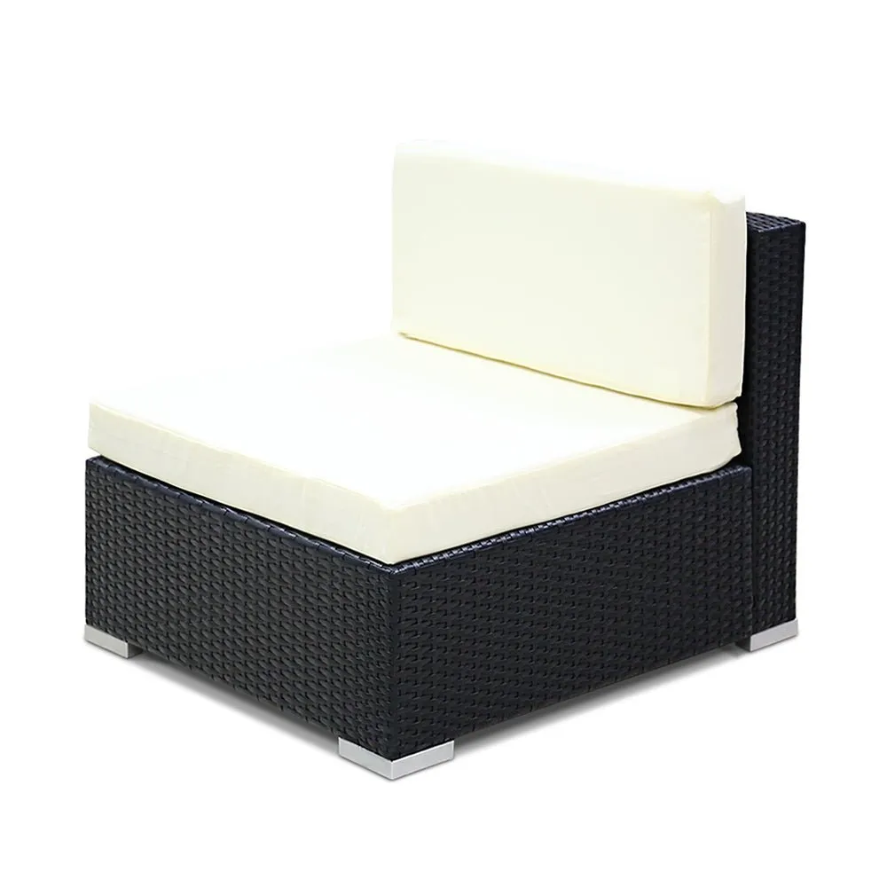 2PC Outdoor Sofa Set With White Cushions
