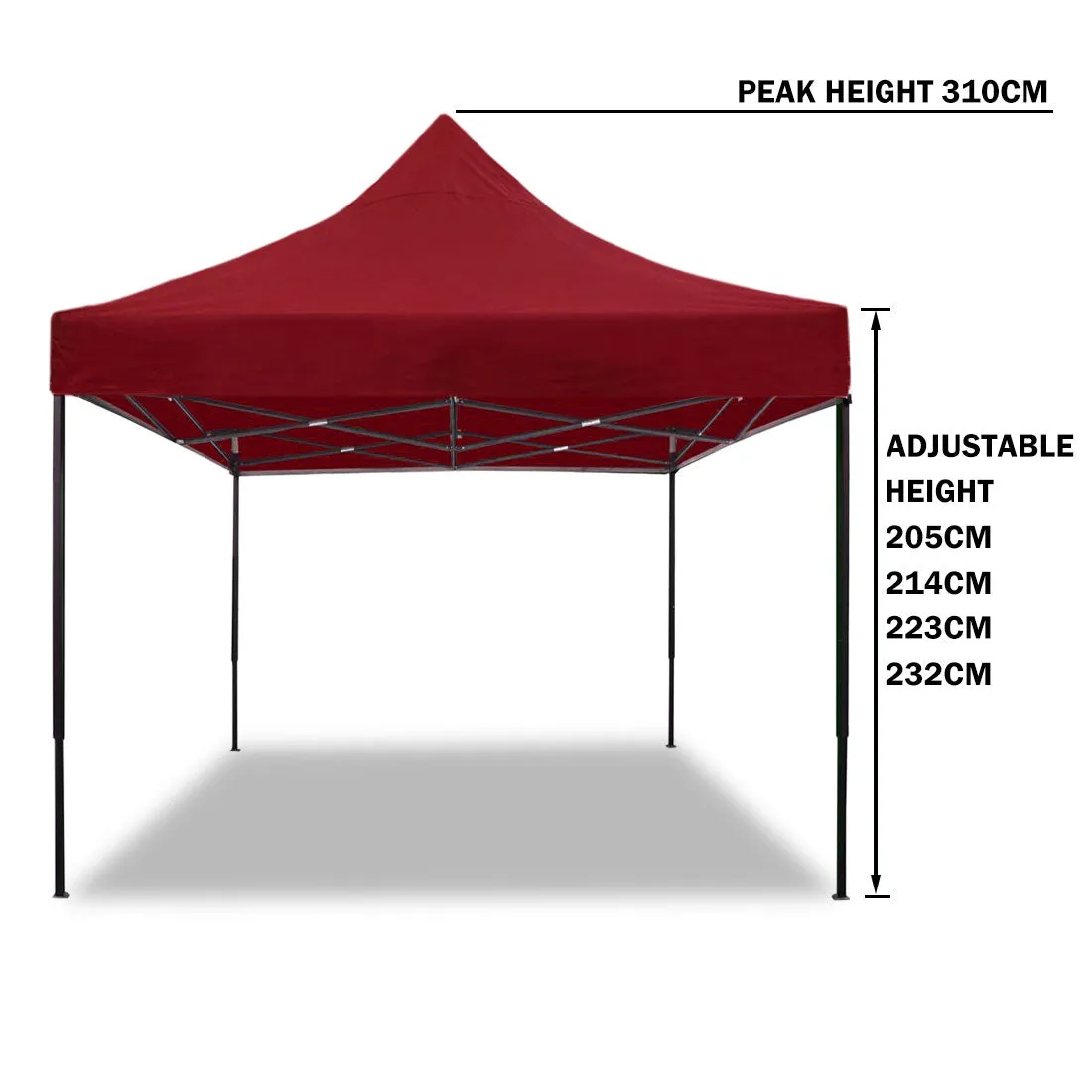 3x3m Pop-Up Gazebo | Outdoor Folding Marquee | Party Camping Market Canopy | Red