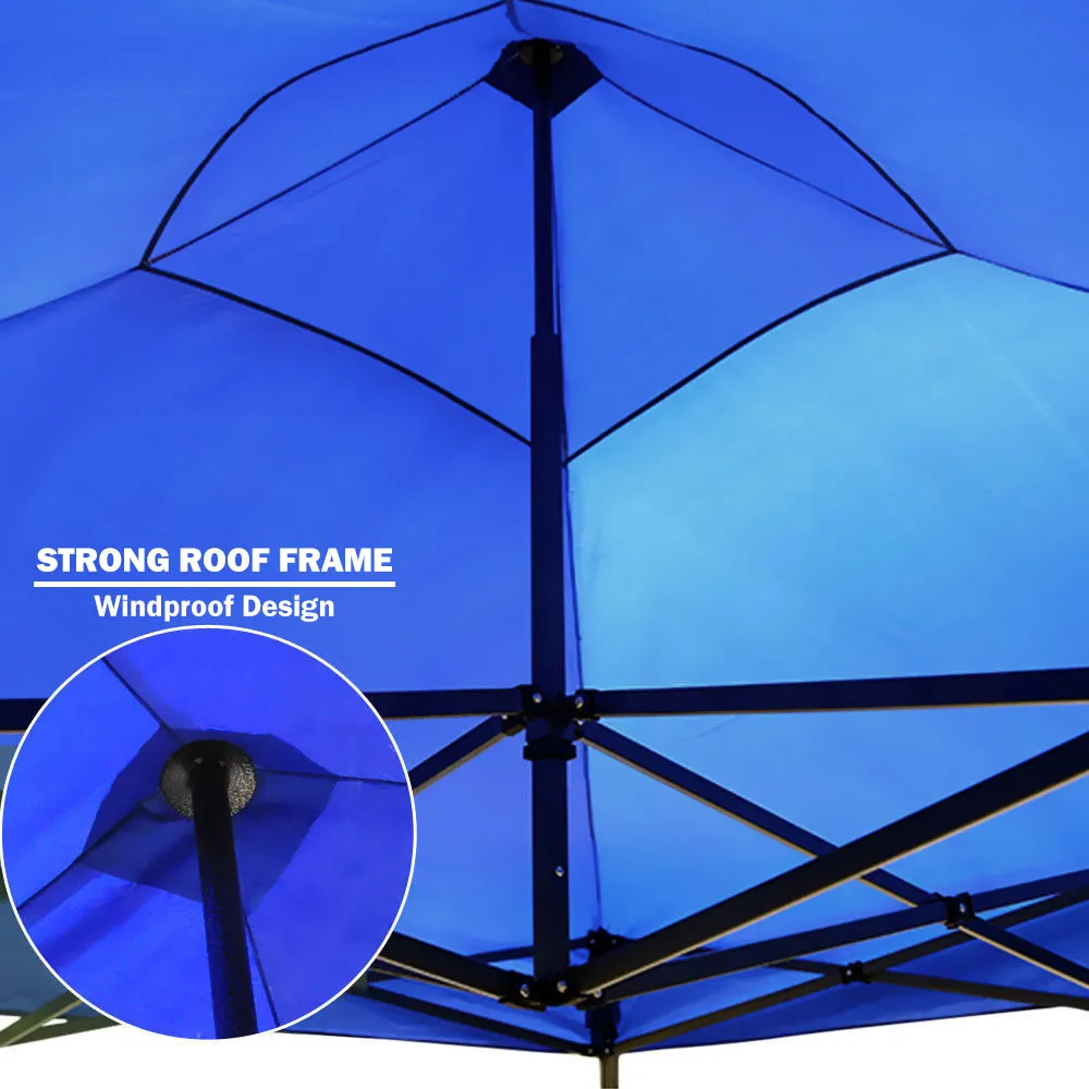 3x3m Pop-Up Gazebo | Outdoor Folding Tent | Marquee Market Canopy | Blue