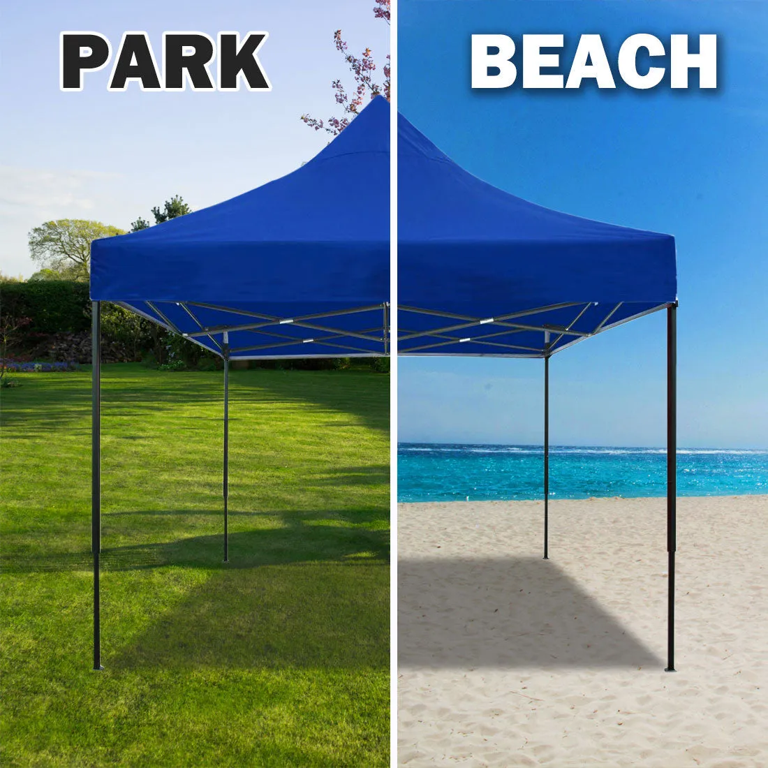 3x3m Pop-Up Gazebo | Outdoor Folding Tent | Marquee Market Canopy | Blue