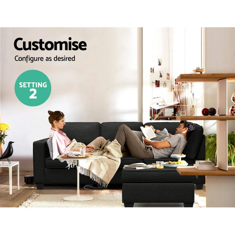 4 Seater Sofa Lounge With Modular Chaise