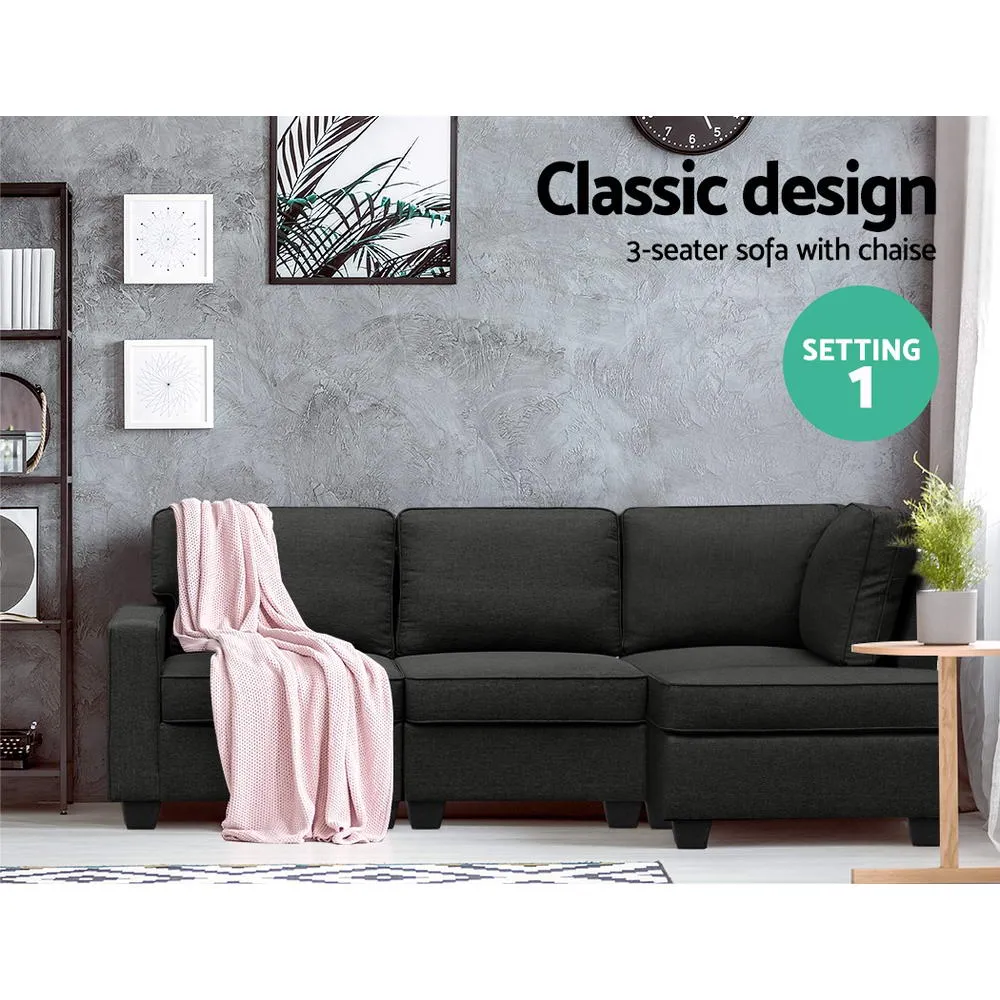 4 Seater Sofa Lounge With Modular Chaise