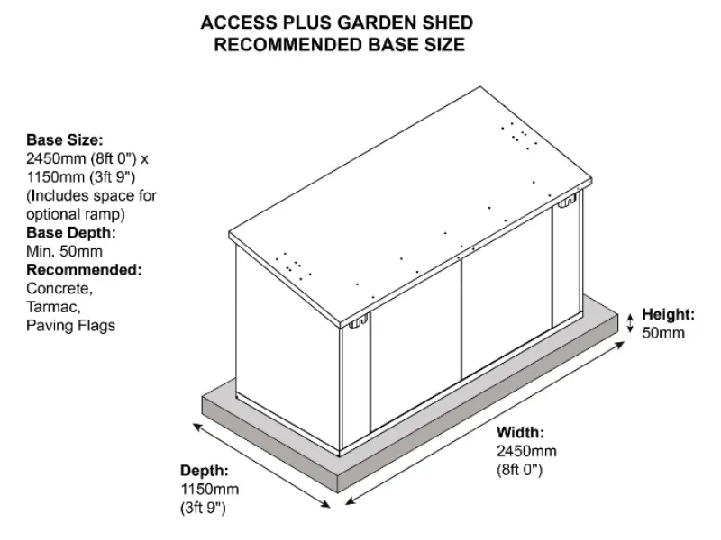 8ft x 4ft Metal Shed (The Access Plus)