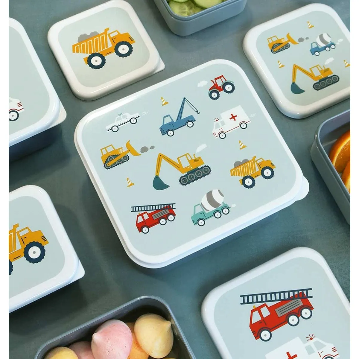 A Little Lovely Company Lunch & Snack Box Set: Vehicles