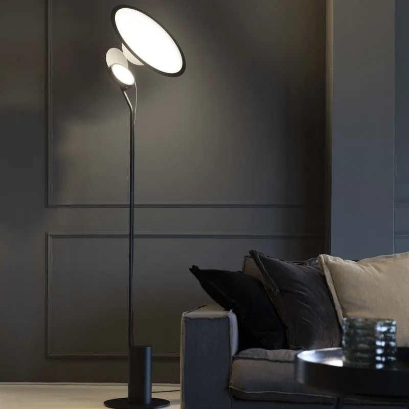 Adjustable Round Reflective Floor Lamp