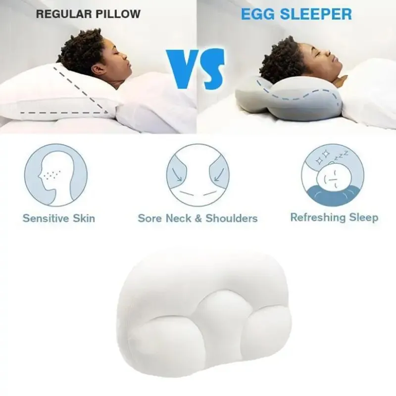 All-round Sleep Pillow Egg Sleeper Memory Foam Soft Orthopedic Neck Pillow- 45x30cm