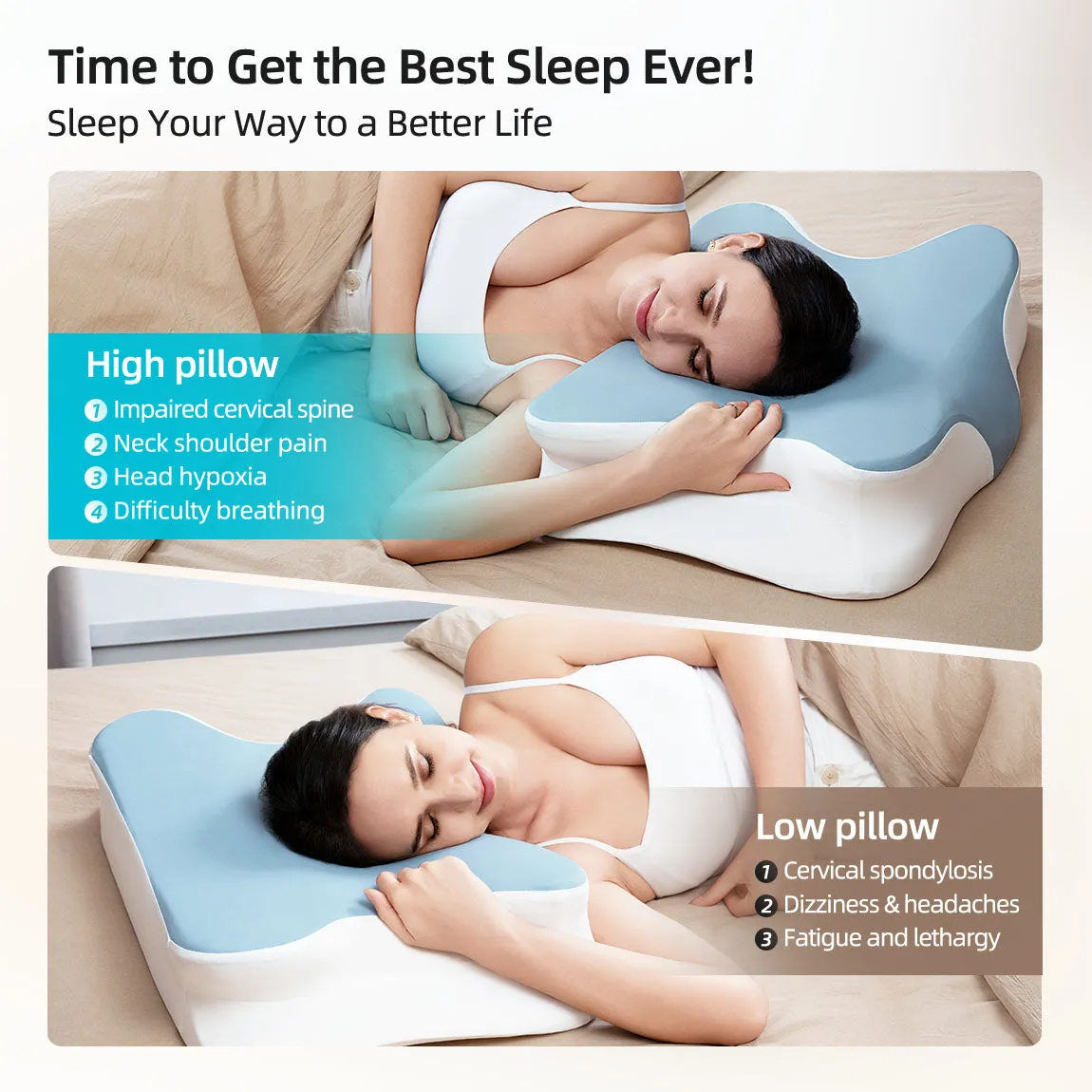 ALLJOY Cervical Memory Foam Pillow