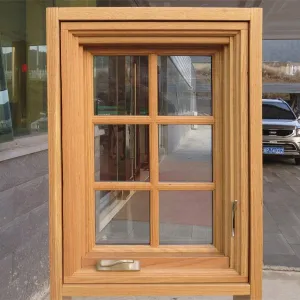 American Casement Window Foldable crank handle  aluminum  clad solid oak wood