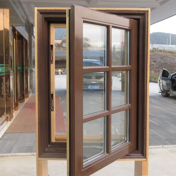 American Casement Window Foldable crank handle  aluminum  clad solid oak wood