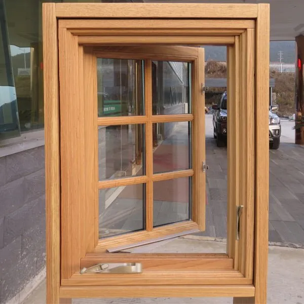 American Casement Window Foldable crank handle  aluminum  clad solid oak wood