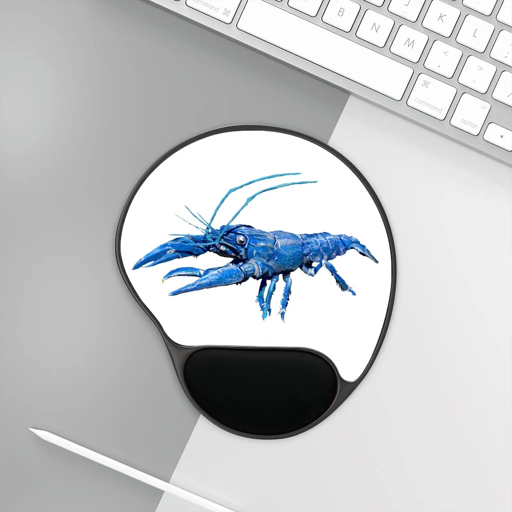 Blue Crawfish Mouse Pad With Wrist Rest