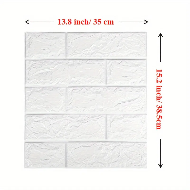 Brick Pattern 3D Wall Tile Stickers  Easy Application  Cleaning