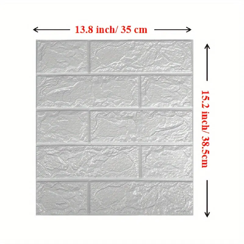 Brick Pattern 3D Wall Tile Stickers  Easy Application  Cleaning