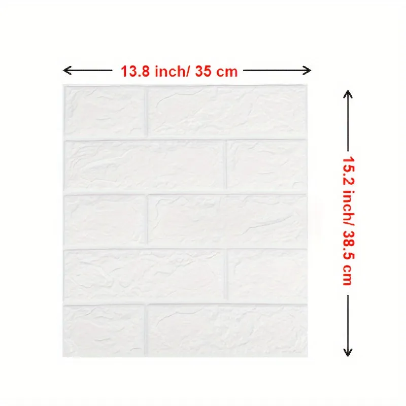 Brick Pattern 3D Wall Tile Stickers  Easy Application  Cleaning