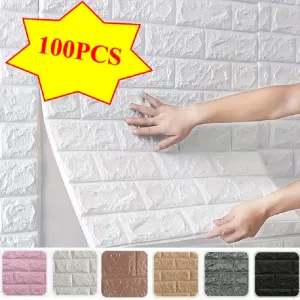 Brick Pattern 3D Wall Tile Stickers  Easy Application  Cleaning