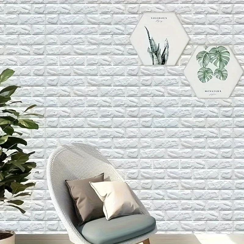 Brick Pattern 3D Wall Tile Stickers  Easy Application  Cleaning
