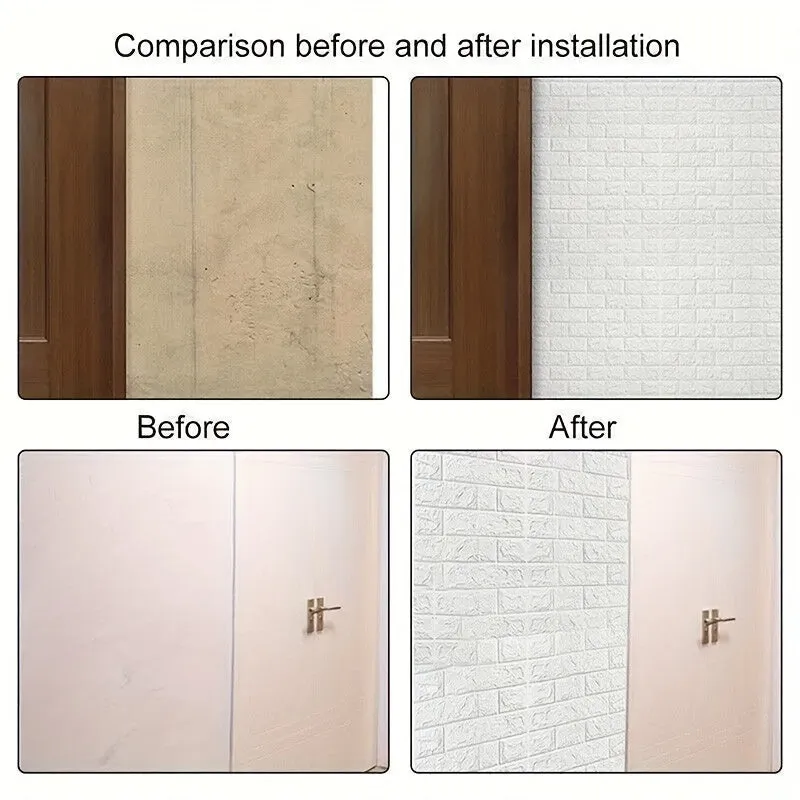 Brick Pattern 3D Wall Tile Stickers  Easy Application  Cleaning