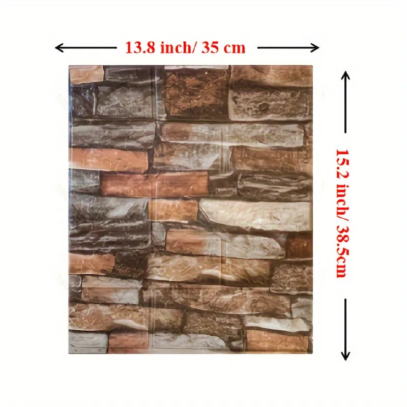 Brick Pattern 3D Wall Tile Stickers  Easy Application  Cleaning