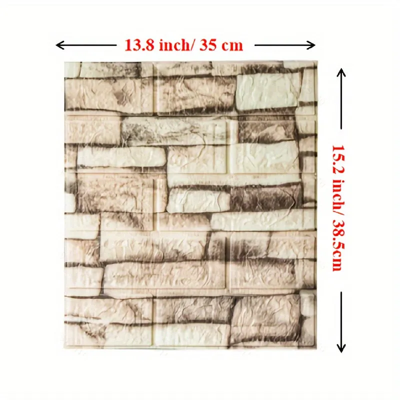 Brick Pattern 3D Wall Tile Stickers  Easy Application  Cleaning