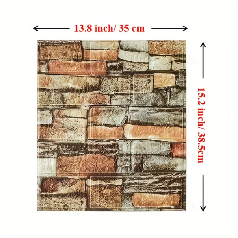 Brick Pattern 3D Wall Tile Stickers  Easy Application  Cleaning