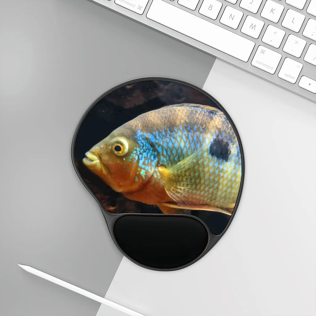Brown and Orange Fish Mouse Pad With Wrist Rest