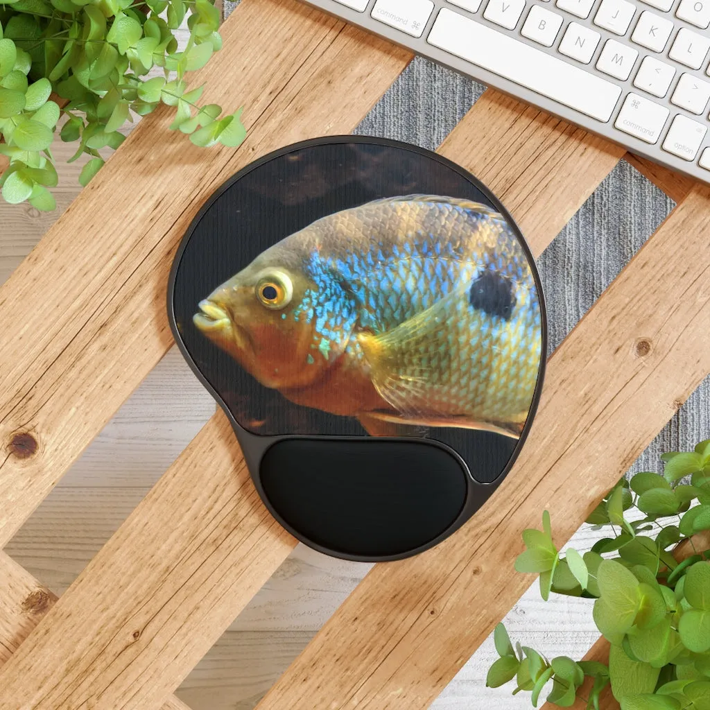 Brown and Orange Fish Mouse Pad With Wrist Rest