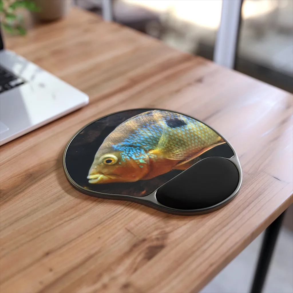 Brown and Orange Fish Mouse Pad With Wrist Rest