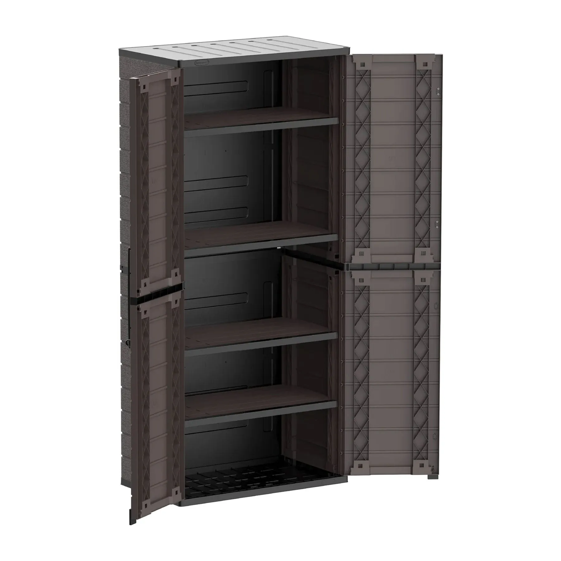 Cedar Grain Vertical Cabinet Storage Tall (Brown/Grey)