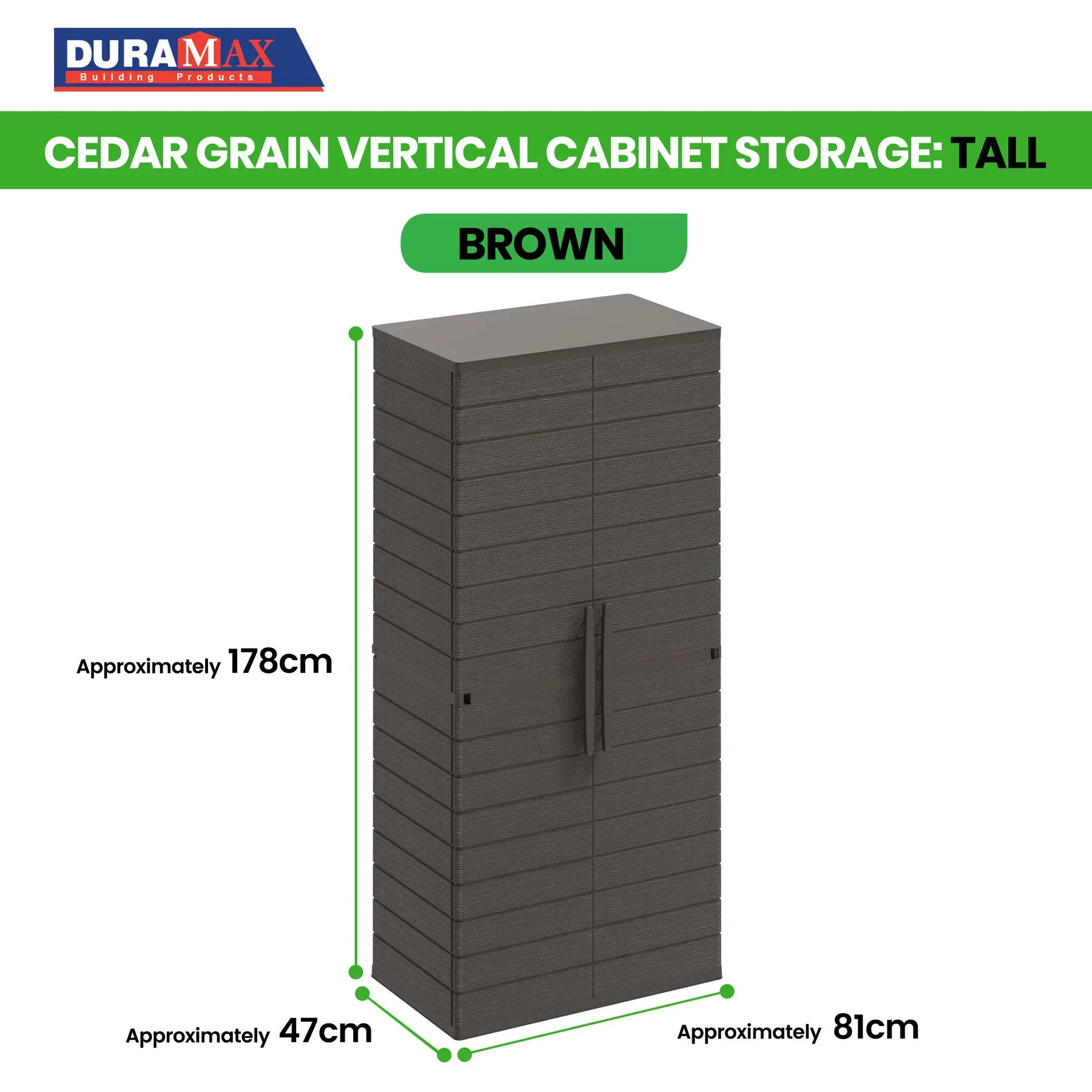 Cedar Grain Vertical Cabinet Storage Tall (Brown/Grey)