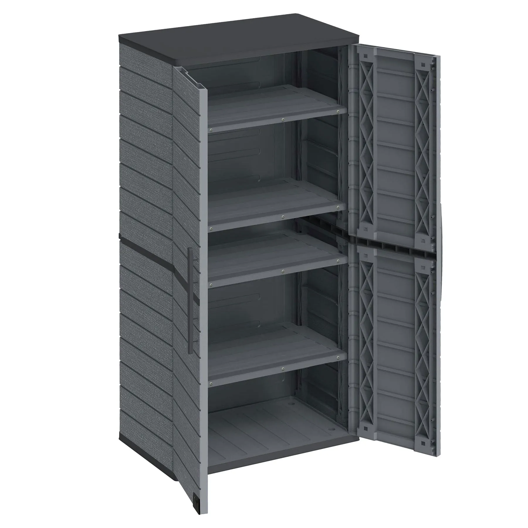 Cedar Grain Vertical Cabinet Storage Tall (Brown/Grey)