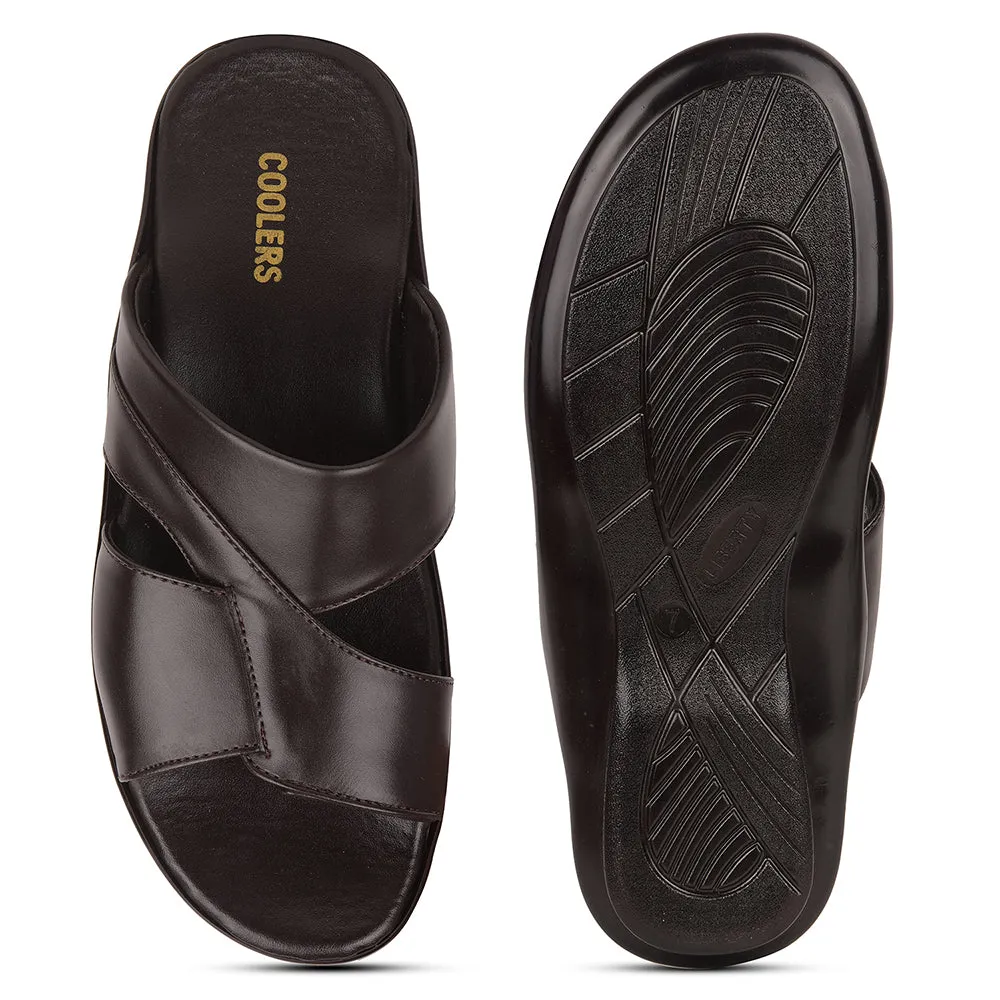 Coolers Brown Casual Slipper For Men WAKAFIT-1E By Liberty