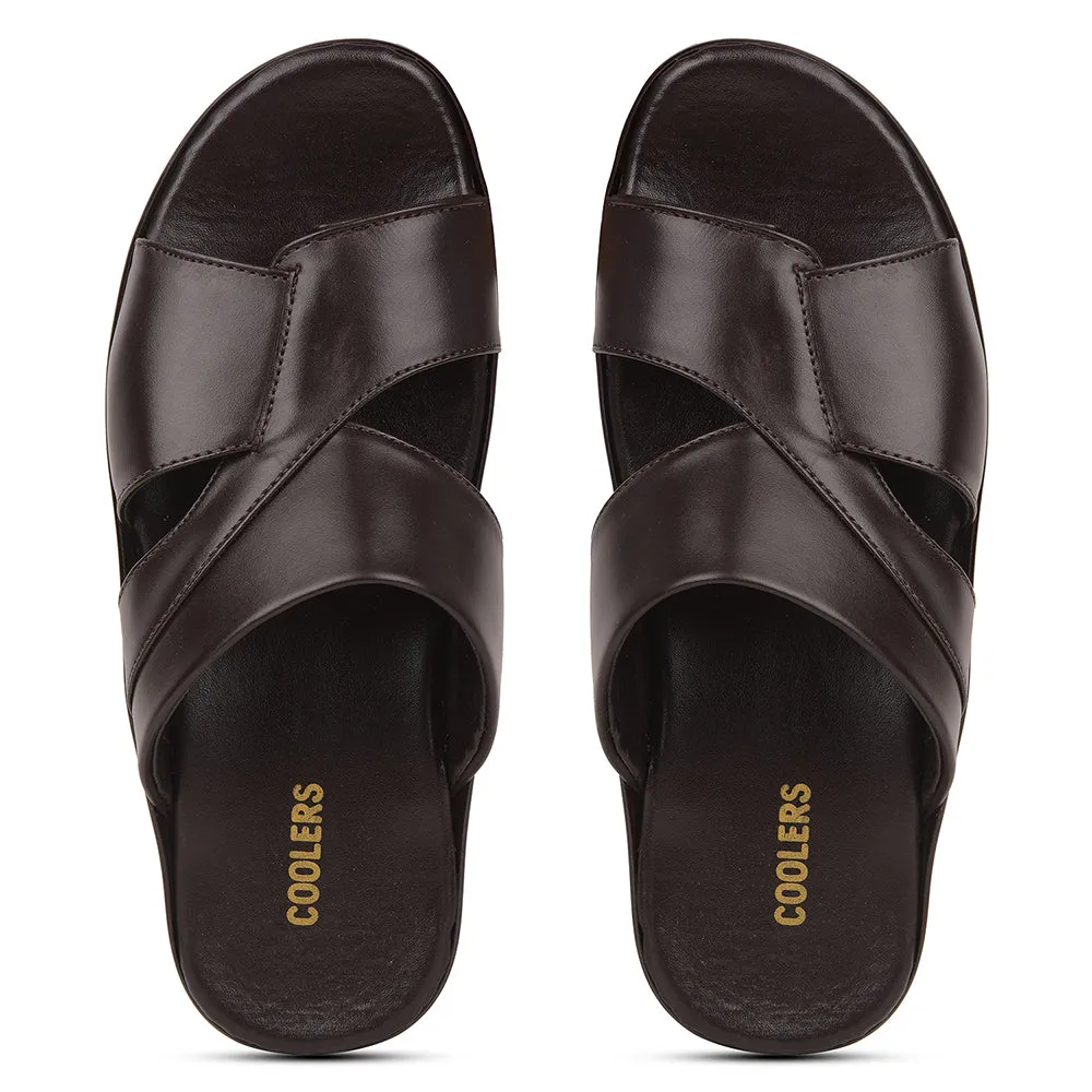 Coolers Brown Casual Slipper For Men WAKAFIT-1E By Liberty