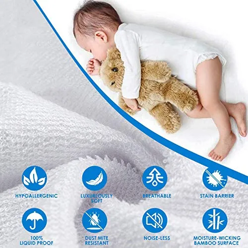 Coral Fleece, BARIRA, Waterproof Mattress Protector, 100% Polyester, White