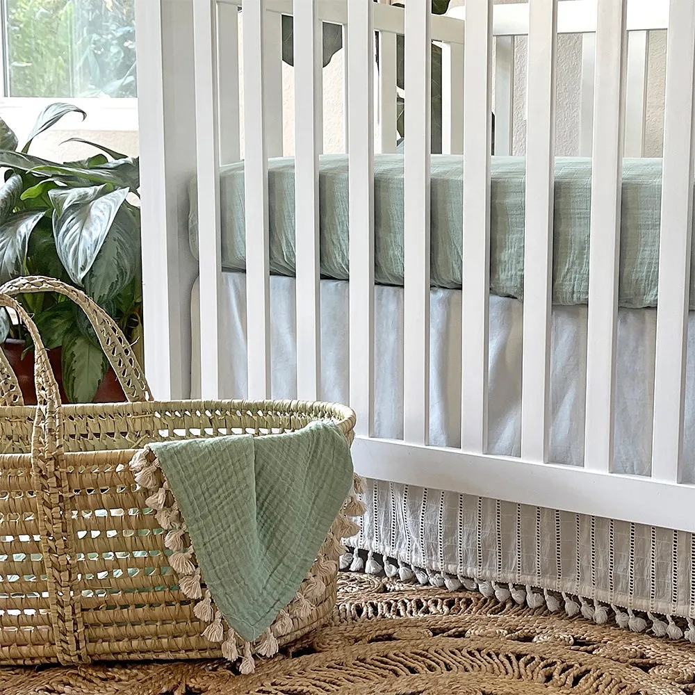 Crane Baby 6 Layer Muslin Blanket - Evergreen