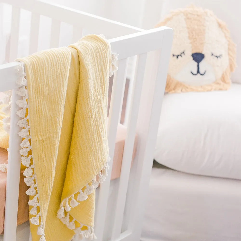 Crane Baby 6 Layer Muslin Blanket - Ochre