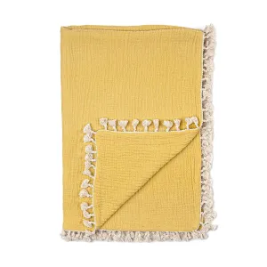 Crane Baby 6 Layer Muslin Blanket - Ochre