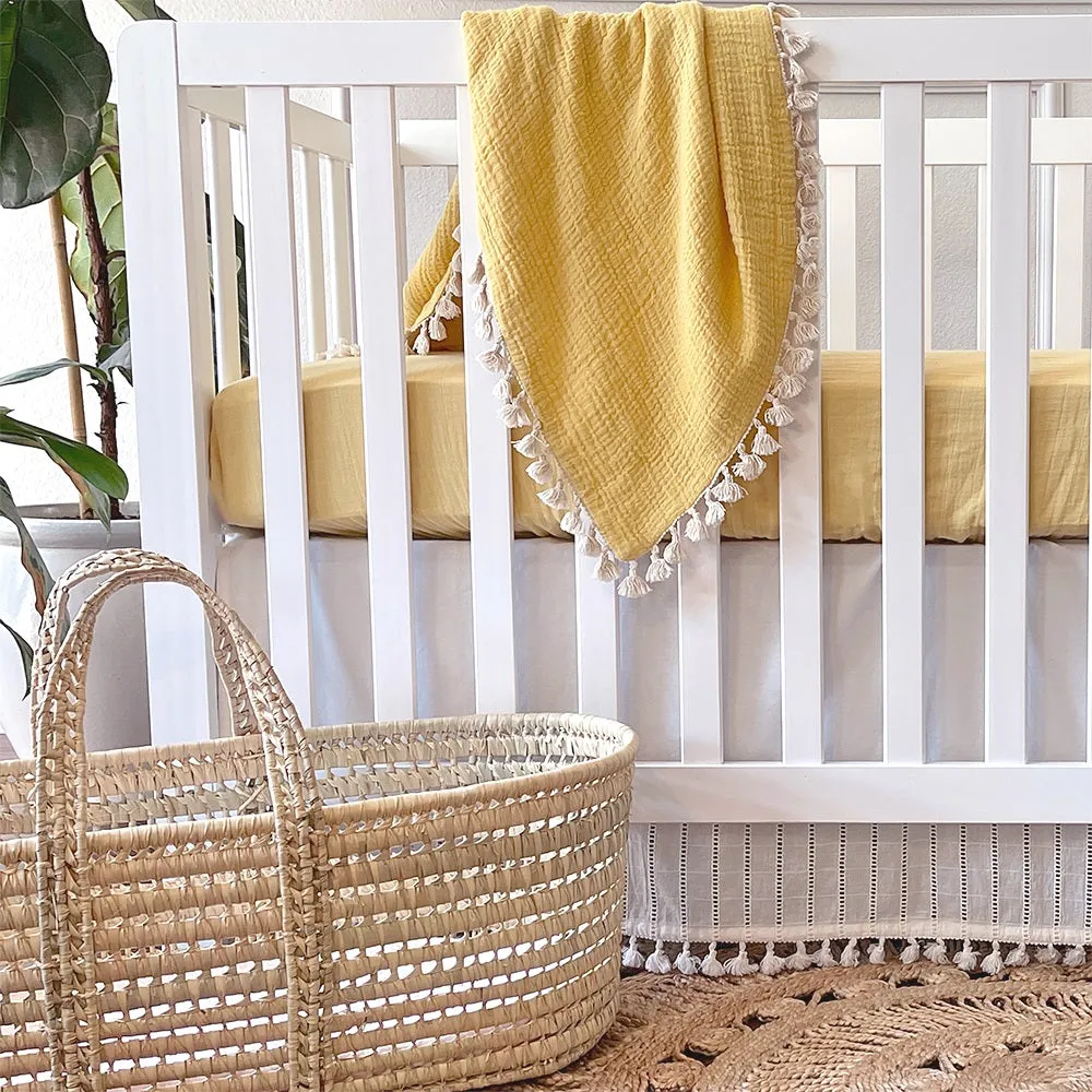 Crane Baby 6 Layer Muslin Blanket - Ochre