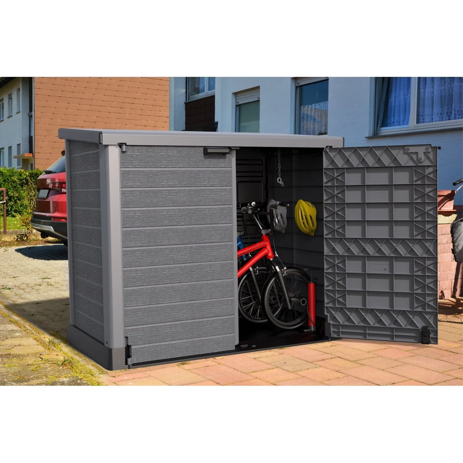 DuraMax | 4.5x2.8 ft Heavy Plastic StoreAway Multipurpose Horizontal Shed with Flat Lid - 1200L