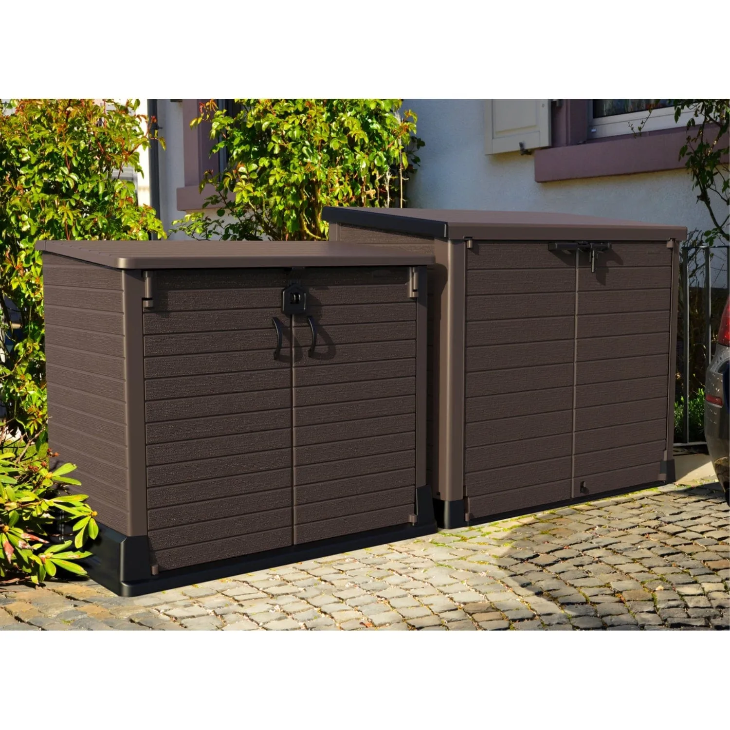 DuraMax | 4.5x2.8 ft Heavy Plastic StoreAway Multipurpose Horizontal Shed with Flat Lid - 1200L