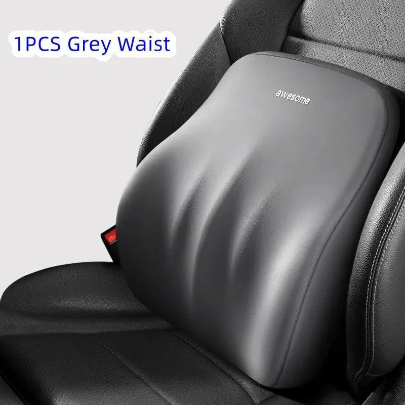 Ergonomic Memory Foam Lumbar and Neck Support Set for Ultimate Car Comfort