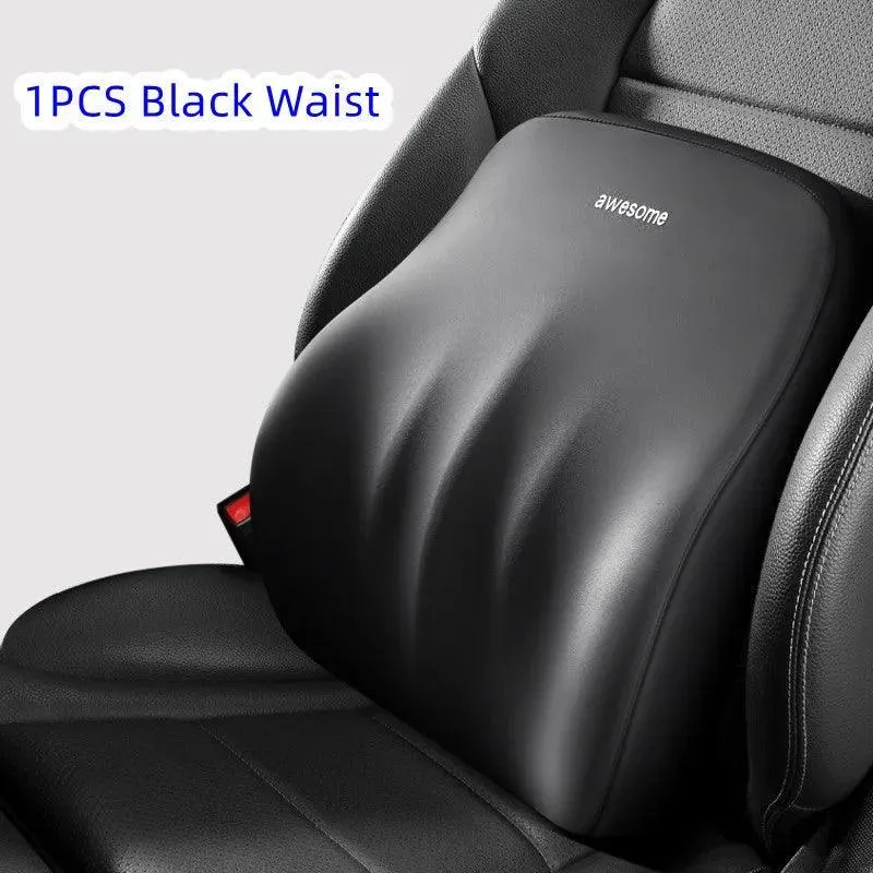 Ergonomic Memory Foam Lumbar and Neck Support Set for Ultimate Car Comfort