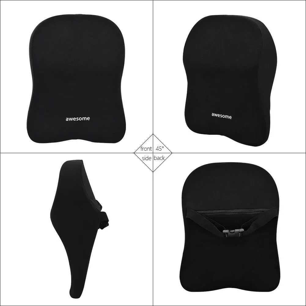Ergonomic Memory Foam Lumbar and Neck Support Set for Ultimate Car Comfort